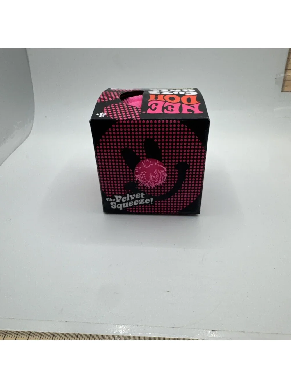 Schylling NeeDoh Fuzz Ball Flower Power Pink Velvet Squeeze Fidget Toy NEW